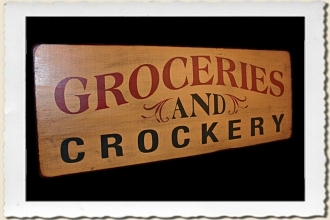 Groceries & Crockery Sign Stencil