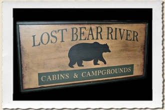 Lost Bear River Sign Stencil by Primitive Designs Stencil Co.