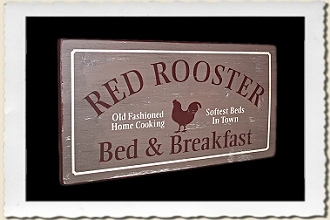 Red Rooster Sign Stencil by Primitive Designs Stencil Co.